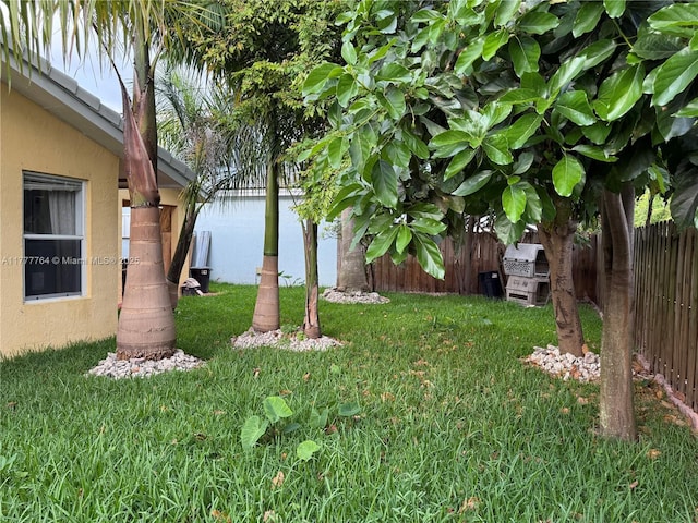 view of yard with fence