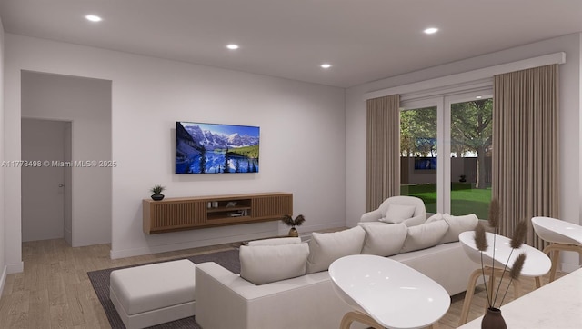 509 Glendale Ave, La Belle, FL 33935 - living room featuring light wood finished floors and recessed lighting