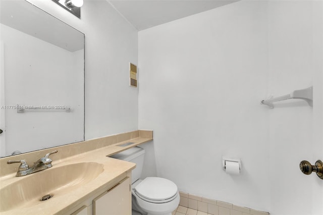 15026 SW 96th Ter, Miami, FL 33196 - half bath featuring tile patterned flooring, toilet, vanity, and visible vents