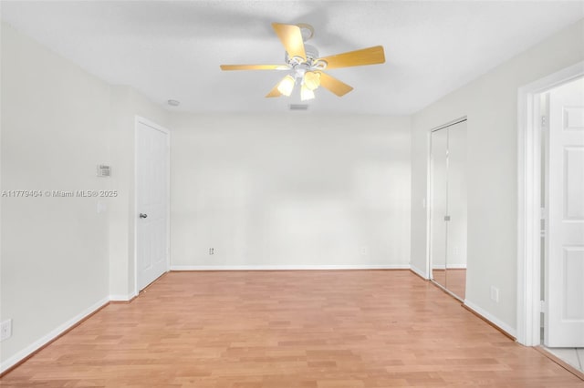 1617 Zenith Way, Weston, FL 33327 - empty room with ceiling fan, light wood-style floors, and baseboards