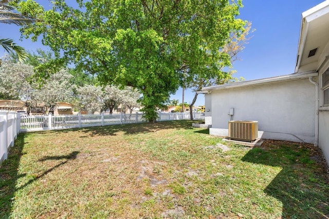820 W Chaminade Dr, Hollywood, FL 33021 - view of yard with a fenced backyard and cooling unit