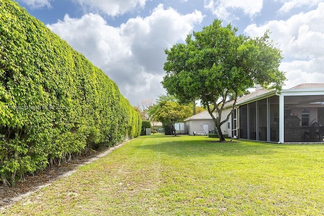 5025 Regency Isles Way, Cooper City, FL 33330 - view of yard featuring a fenced backyard and a sunroom