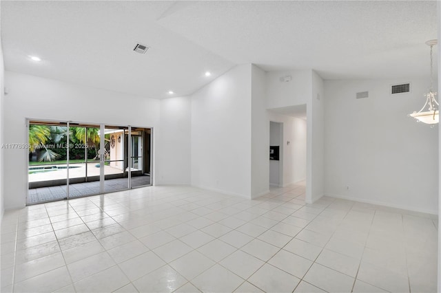 4622 NW 100th Ter, Coral Springs, FL 33076 - unfurnished room featuring light tile patterned flooring, recessed lighting, and high vaulted ceiling