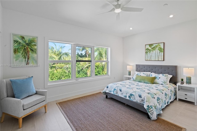 84745 Old Hwy Unit 1, Islamorada, FL 33036 - bedroom featuring recessed lighting and ceiling fan