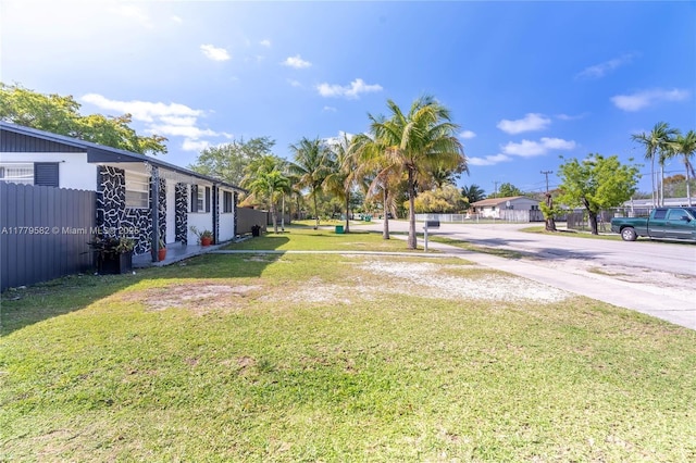 view of yard with fence