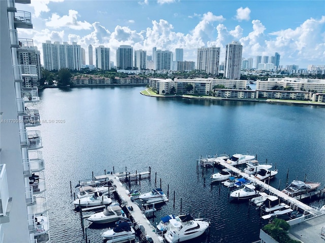 18071 Biscayne Blvd Unit 1503, Aventura, FL 33160 - drone / aerial view of a skyline view and a nearby body of water