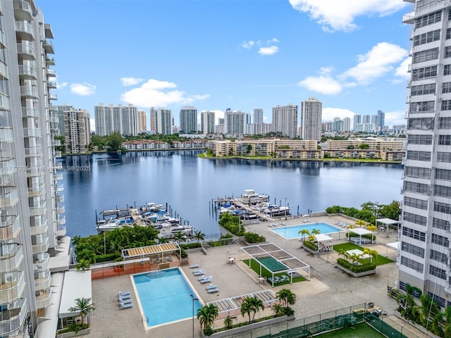 18071 Biscayne Blvd Unit 1503, Aventura, FL 33160 - water view featuring a view of skyline