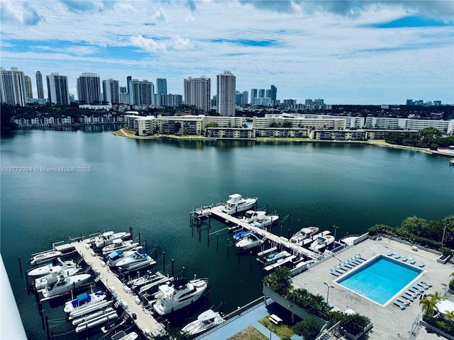 18071 Biscayne Blvd Unit 1503, Aventura, FL 33160 - drone / aerial view of a view of skyline and a nearby body of water