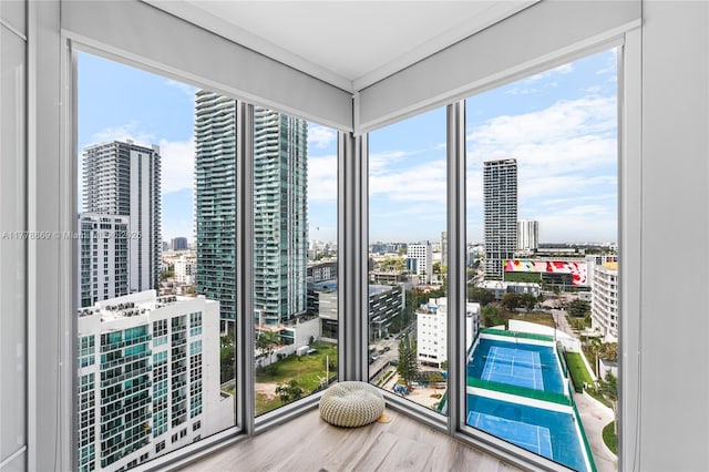 2900 NE 7th Ave Unit 1609, Miami, FL 33137 - interior space with a city view and wood finished floors