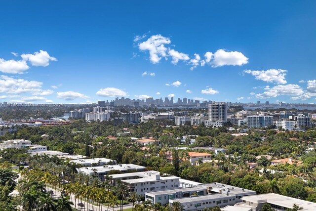 birds eye view of property featuring a city view