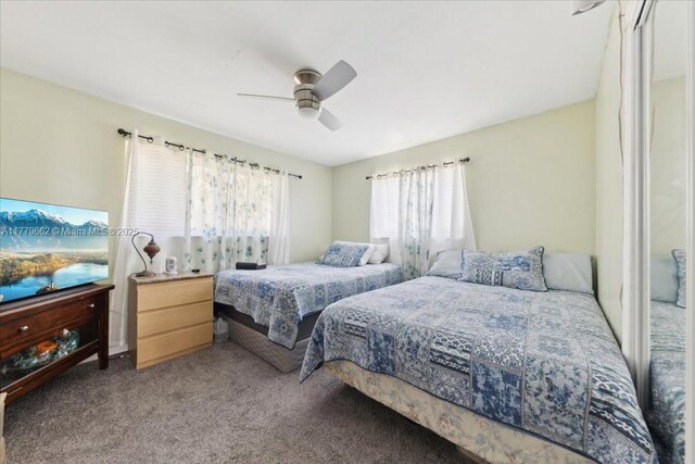 1625 E River Dr, Margate, FL 33063 - bedroom featuring carpet floors, a closet, and a ceiling fan