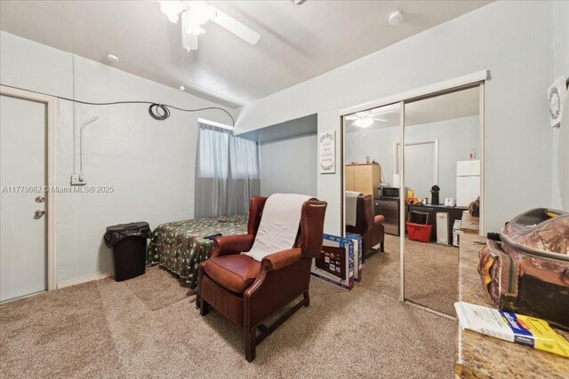 1625 E River Dr, Margate, FL 33063 - office area featuring light carpet and a ceiling fan