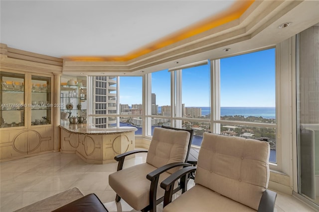 21150 NE 38th Ave Unit 2106, Aventura, FL 33180 - sunroom / solarium with a city view and a water view
