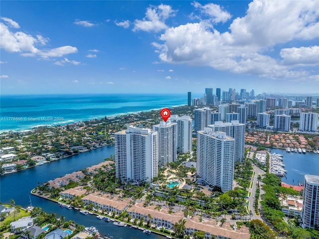 21150 NE 38th Ave Unit 2106, Aventura, FL 33180 - birds eye view of property with a water view and a view of city