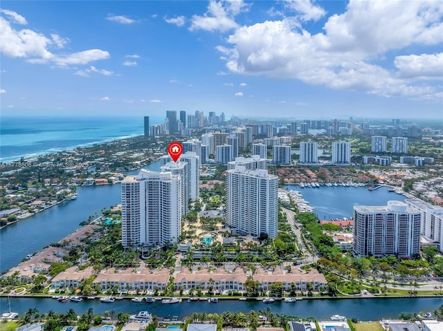 21150 NE 38th Ave Unit 2106, Aventura, FL 33180 - bird's eye view with a city view and a water view