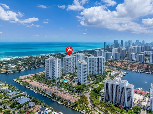 21150 NE 38th Ave Unit 2106, Aventura, FL 33180 - bird's eye view featuring a water view and a view of city