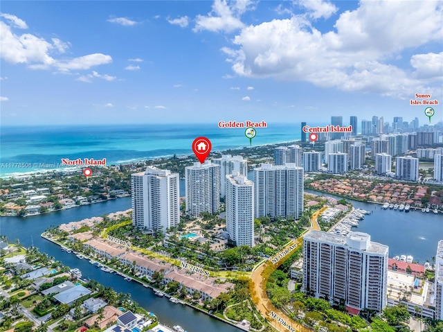 21150 NE 38th Ave Unit 2106, Aventura, FL 33180 - birds eye view of property with a water view and a view of city