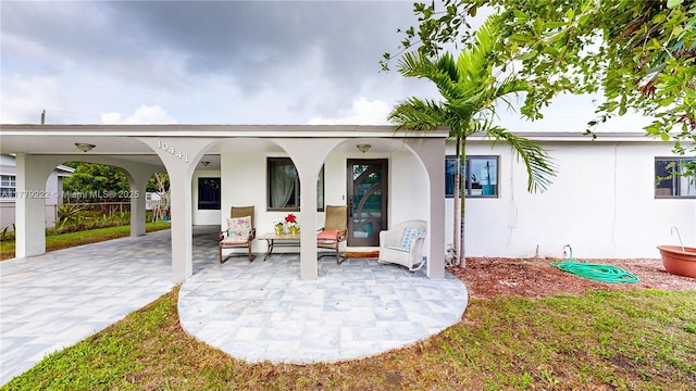 view of patio with a porch