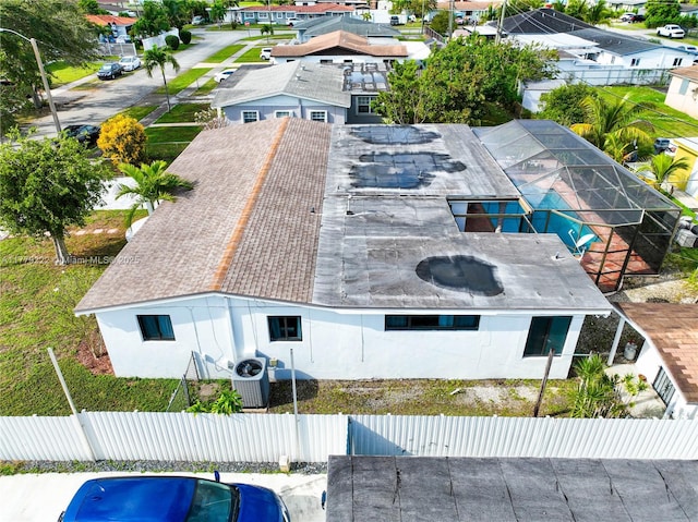 aerial view with a residential view