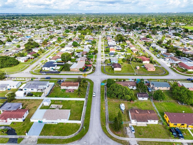 drone / aerial view with a residential view
