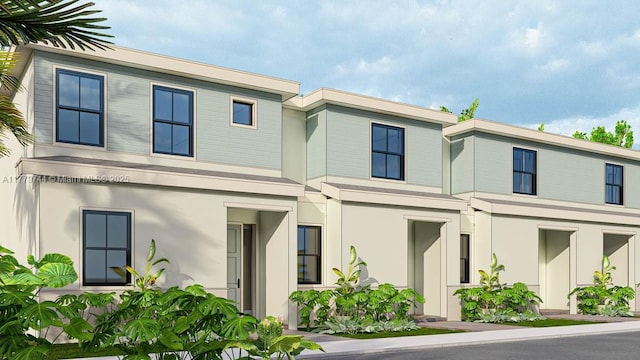 view of front of home with stucco siding