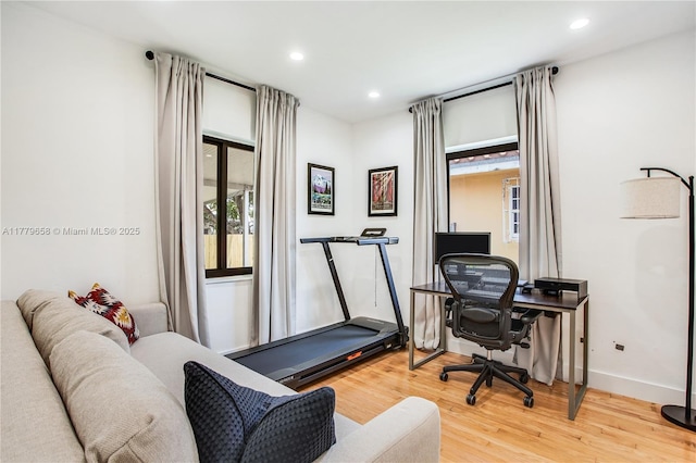 2019 SW 17th Ter, Miami, FL 33145 - office space featuring wood finished floors, plenty of natural light, recessed lighting, and baseboards