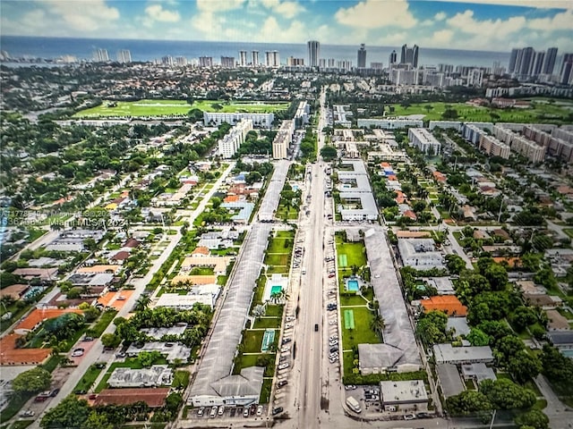 801 Atlantic Shores Blvd Unit 203, Hallandale Beach, FL 33009 - aerial view of property and surrounding area with a skyline view and a large body of water