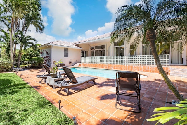 8350 SW 138th Ter, Palmetto Bay, FL 33158 - outdoor pool with a patio and fence