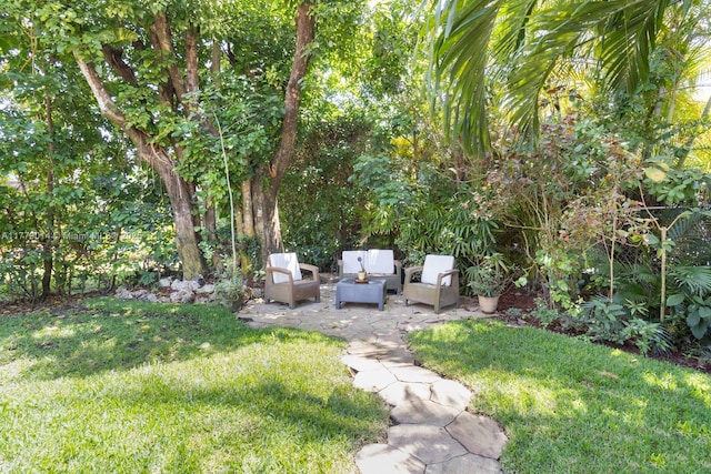 8350 SW 138th Ter, Palmetto Bay, FL 33158 - view of yard featuring an outdoor living space and a patio