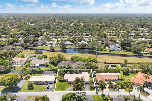 8350 SW 138th Ter, Palmetto Bay, FL 33158 - bird's eye view with a water view and a residential view