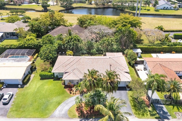 8350 SW 138th Ter, Palmetto Bay, FL 33158 - bird's eye view with a residential view and a water view