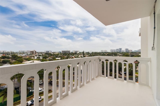 balcony featuring a view of city
