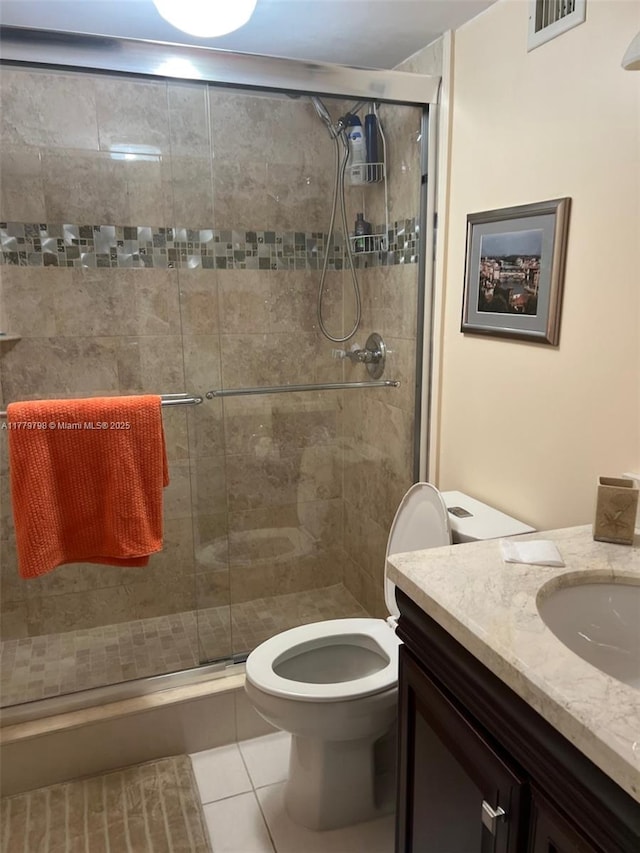 6200 NW 44th St Unit 204, Lauderhill, FL 33319 - bathroom with tile patterned floors, a stall shower, toilet, and visible vents