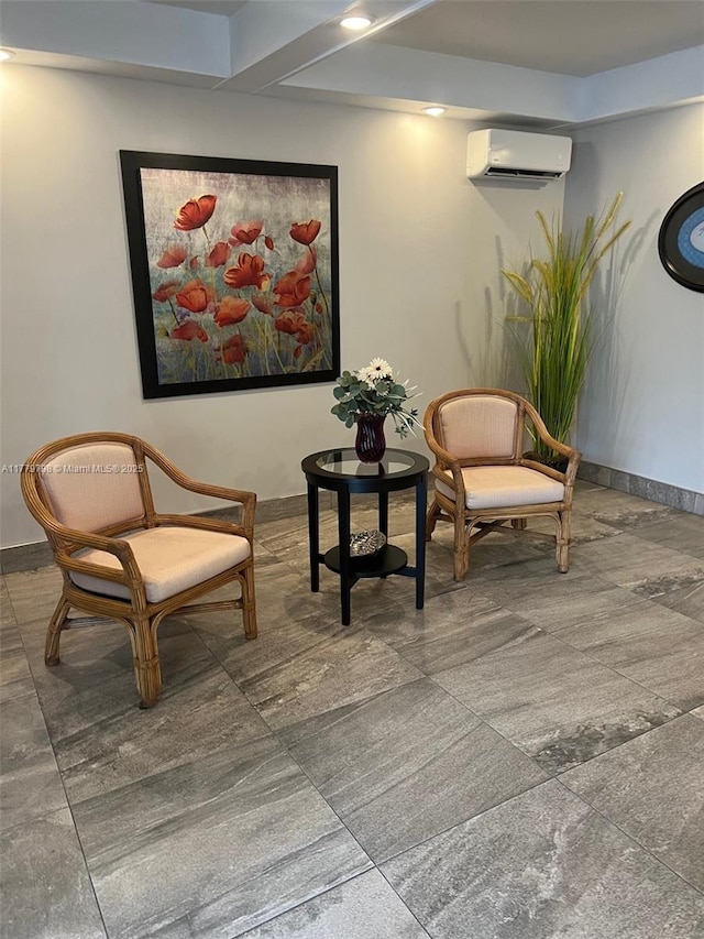 6200 NW 44th St Unit 204, Lauderhill, FL 33319 - living area featuring baseboards and a wall mounted AC