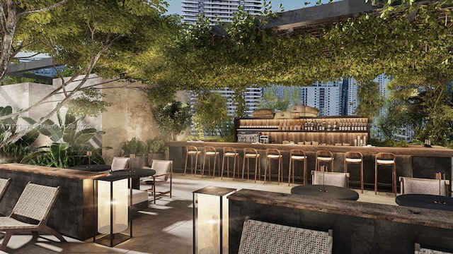1210 Brickell Ave Unit 4804, Miami, FL 33131 - view of patio / terrace featuring outdoor dry bar