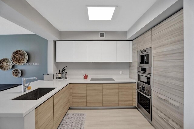 300 Sunny Isles Blvd Unit 4-903, Sunny Isles Beach, FL 33160 - kitchen with modern cabinets, light countertops, a peninsula, and white cabinetry
