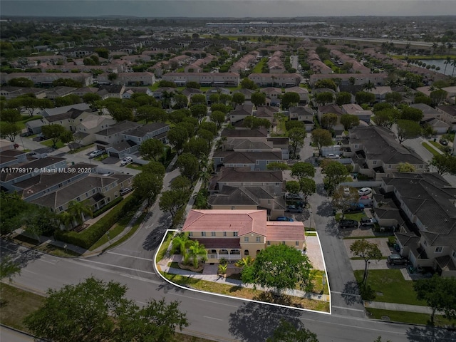 bird's eye view with a residential view