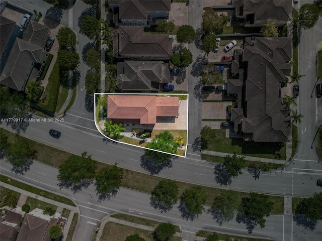drone / aerial view with a residential view