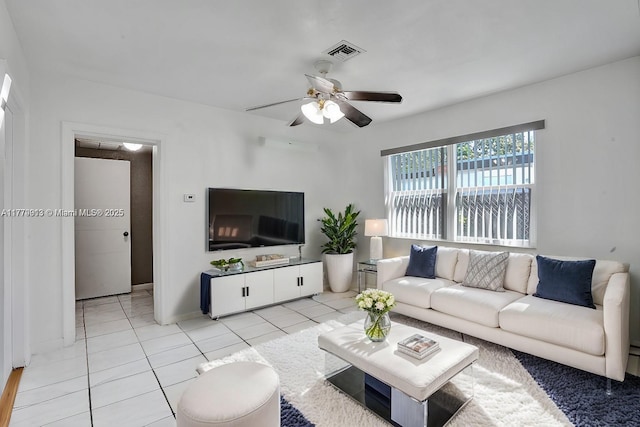 2001 N 26th Ave, Hollywood, FL 33020 - living area with light tile patterned floors and ceiling fan