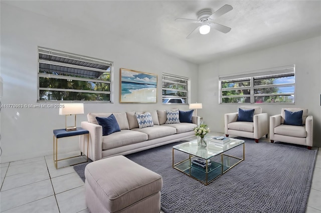 2001 N 26th Ave, Hollywood, FL 33020 - living area with tile patterned flooring and ceiling fan
