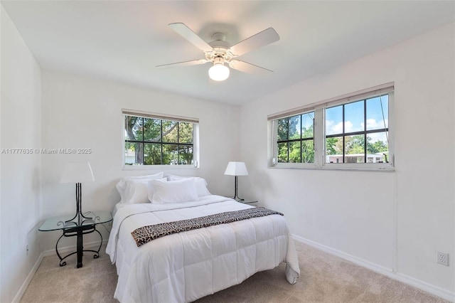 13925 SW 74th Ave, Palmetto Bay, FL 33158 - carpeted bedroom with baseboards, multiple windows, and a ceiling fan