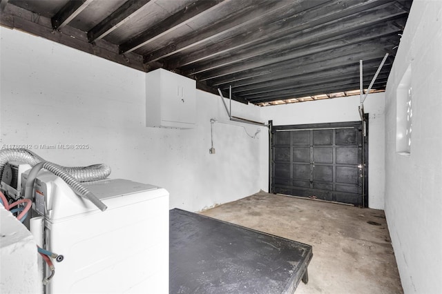 interior space with washer / clothes dryer and electric panel