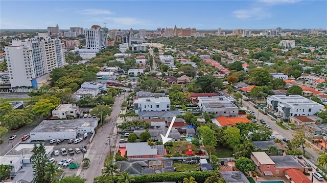 drone / aerial view featuring a city view