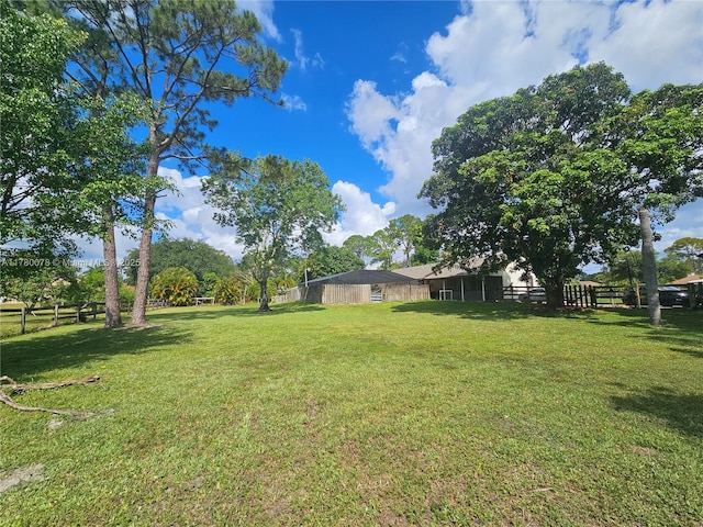 view of yard with fence