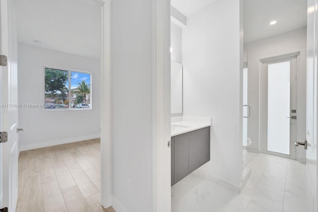 3527 Forest View Cir, Dania Beach, FL 33312 - hall featuring baseboards and recessed lighting