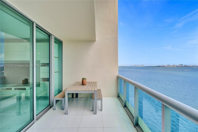 balcony with a water view