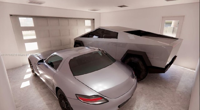 garage with visible vents