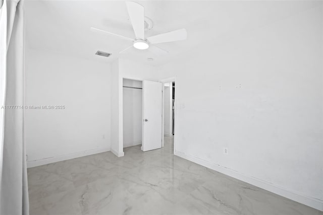 721 NW 6th St, Hallandale Beach, FL 33009 - spare room featuring visible vents, baseboards, and a ceiling fan