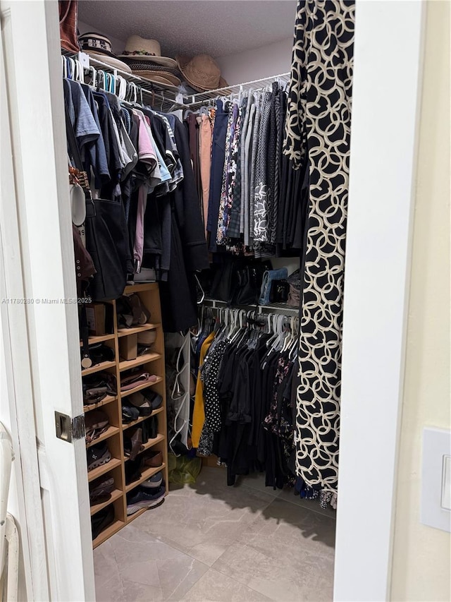 view of walk in closet