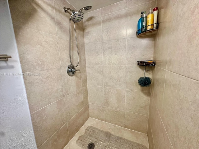 full bath with a tile shower
